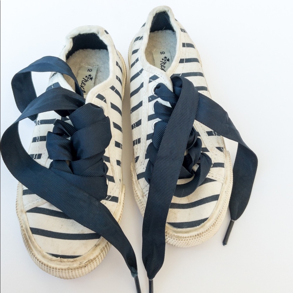 NEXT Direct size 10 Blue white Stripes Sneakers